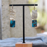 Unique Artful Textured Brass Copper Patina Statement Earrings JAX Atelier San Diego Made