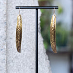 OOAK Textured Folded Brass Patina Statement Earrings JAX Atelier San Diego Made