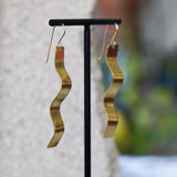 Modern Wavy Brass Abstract Statement Earrings JAX Atelier Made in San Diego